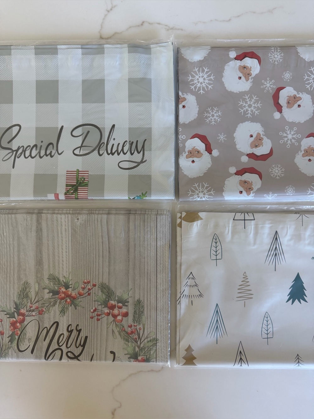 40 Assortment Holiday Poly Mailers  New